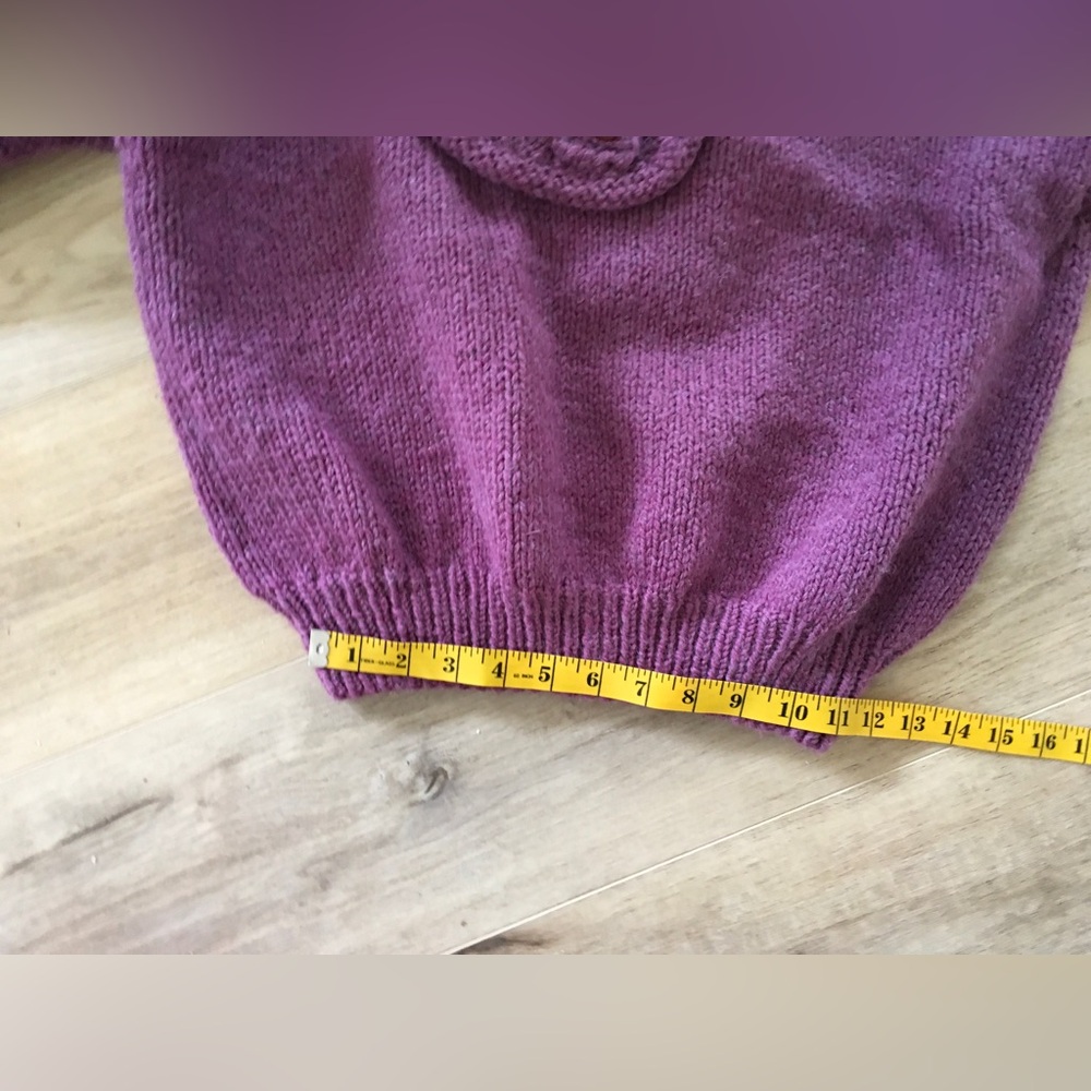 Vintage 1980’s Handmade Elegant Purple Cowl Neck Wool Knit Sweater. US 8P - Picture 7 of 7